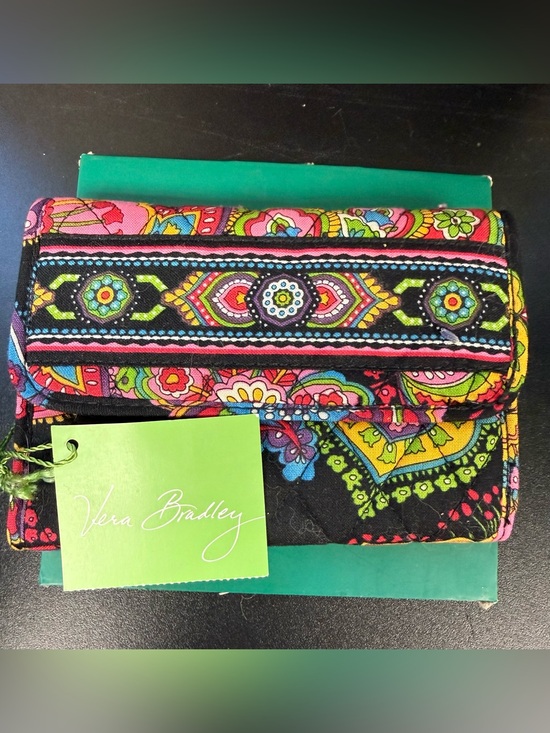 Vera Bradley Handbags - NWT Vera Bradley Symphony in Hue Euro  Black Multi Floral Quilted Wallet